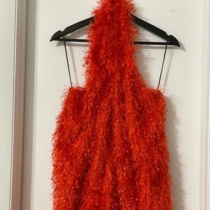 Zara Fringe Halter Mini Dress